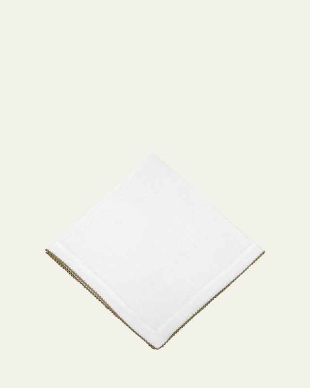 Picot Edge White & Green Napkin